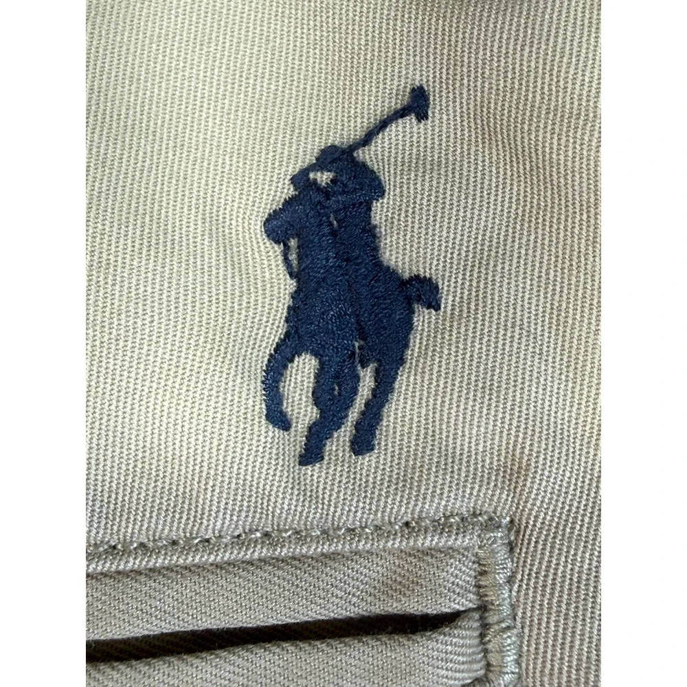 Polo Ralph Lauren Chino Shorts Mens 33 Tan Khaki Embroidered Pony Logo Twill
